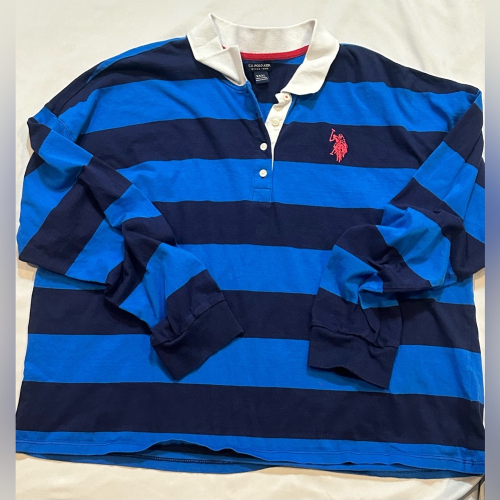 Vintage VTG 90s U.S. Polo Assn. Rugby Shirt Striped Collegiate Polo - Picture 7 of 15